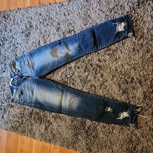 BKE Billie slim fit hi rise ankle skinny distressed jeans
